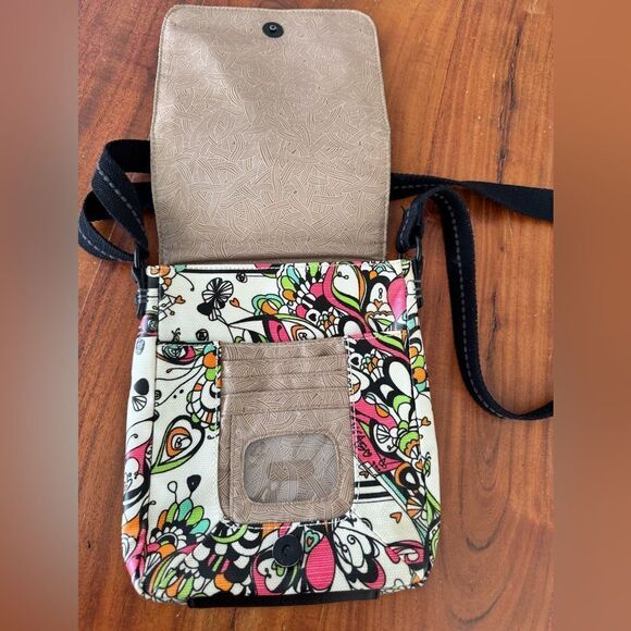 Sakroots Love Song Peace Birds Design Artist Multicolor Crossbody Bag EUC 9”x 8” - Picture 6 of 16